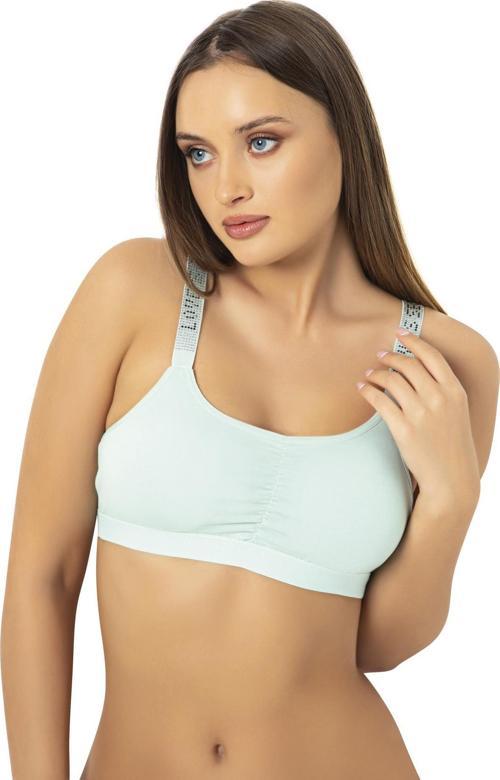 Pedli Love Secret Yazılı Taşlı Toparlayıcı Spor Sütyen - Büstiyer