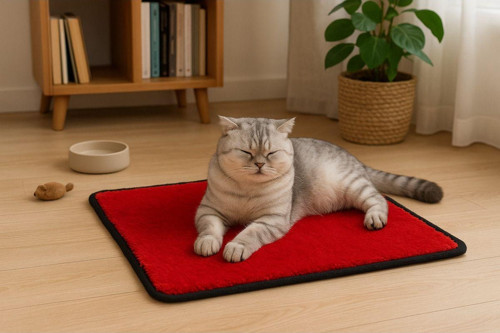 Yumuşak Dokulu Peluş Kedi Halısı 40X40 Cm Kulübe İçi Pofuduk Minder