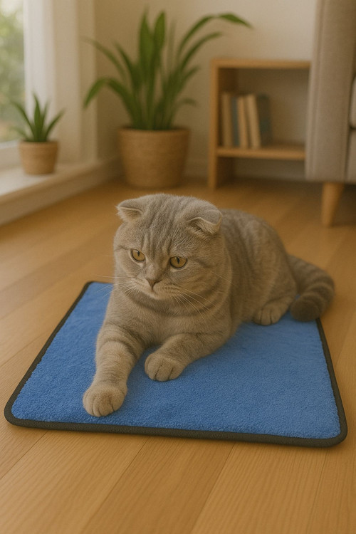 Yumuşak Dokulu Peluş Kedi Halısı 40X40 Cm Kulübe İçi Pofuduk Minder