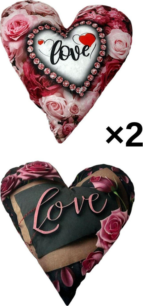 2'Li Love Yazılı Dekoratif Yastık Seti Şık Ve Yumuşak Dolgulu Pembe