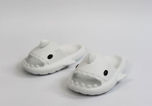 HS00 Köpekbalığı Beyaz Unisex Tam Ortopedik Terlik Shark Slides