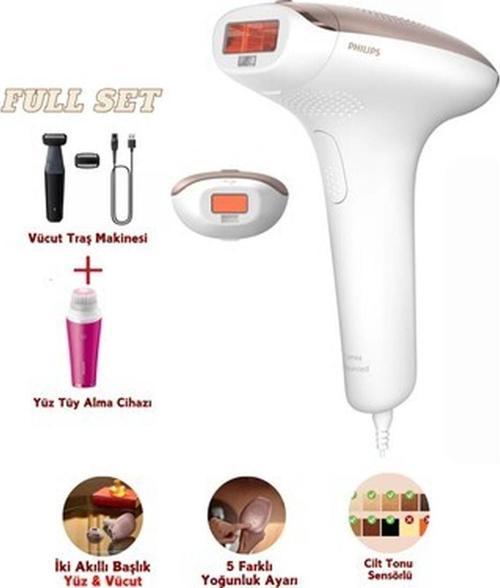 Premium Lumea Yeni Ipl Lazer Epilasyon Cihazı, Yüz Temizleyici +Traş Makinesi + Luciole Lambader
