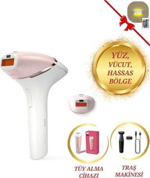 Kablosuz Yüz ve Vücüt 2 Başlık + Çanta Lazer Epilasyon + Tüy Alma Cihazı, Traş Makinesi Full Set , Luciole Lambader Hediye