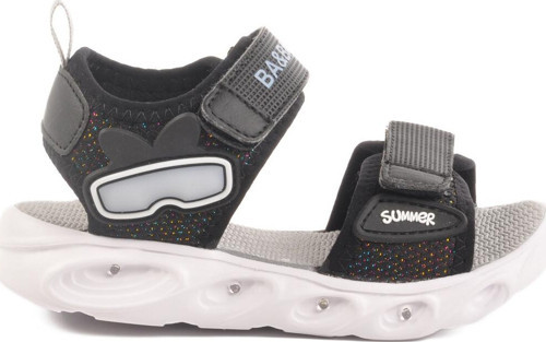 Siyah Cırtlı Işıklı Erkek Çocuk Spor Sandalet 018127 P