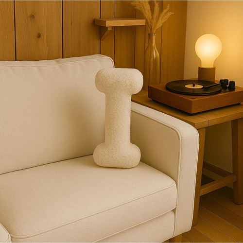 Litera, I Harfi, Yastık, Kırlent, Elyaf Dolgulu, Welsoft Kumaş, 40 Cm