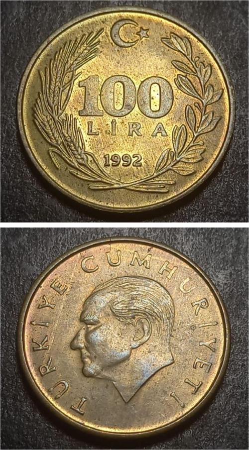 39963687b0c444c9fc 1992 Pirinç 100 Lira ÇA/ÇİL Eski Madeni Para