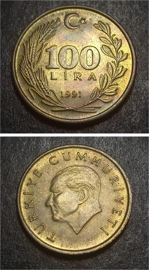 39963687b0c4cc98f3 1991 Pirinç 100 Lira ÇA/ÇİL Eski Madeni Para