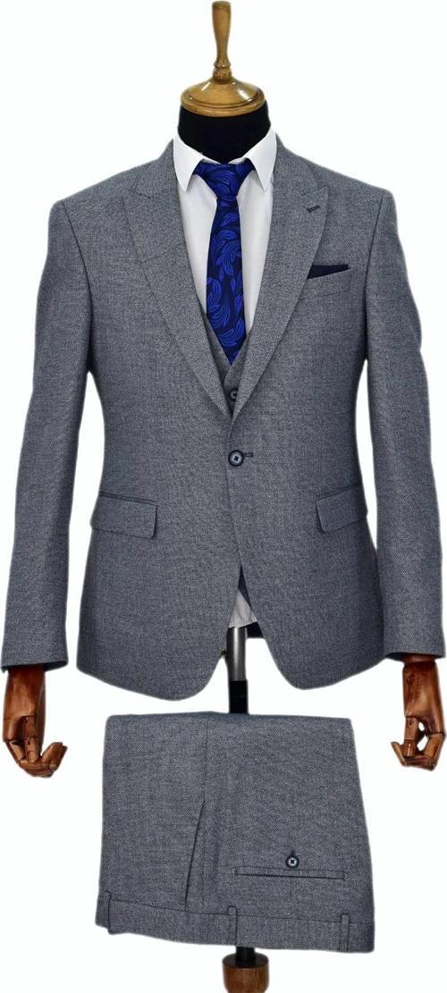 Erkek Regular Fit Yelekli Çift Yırtmaçlı Takım Elbise BGL-ST03824