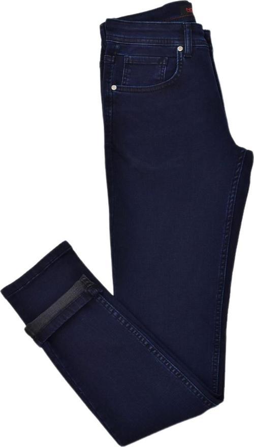 Erkek Lacivert Silim Fit 5 Cepli Jeans Pantolon BGL-ST03820