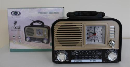RT-670 Bluetooth Usb-Micro Sd Saatli Nostaljik Radyo