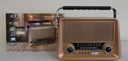 Rt-756  Bluetooth Fm-Usb-Tf-Aux Şarjlı Nostaljik Radyo
