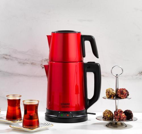 TeeLike Paslanmaz Çelik Çay Makinesi-Kırmızı