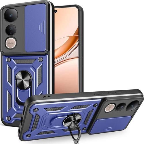 Vivo V50 Lite 4G Kılıf Magnetik Standlı Kamera Korumalı Zore Sürgülü Vega Kapak