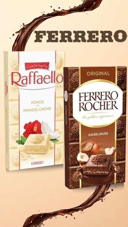 Rocher Original Milk Chocolate Bar 90g +  Raffaello Tafel 90g