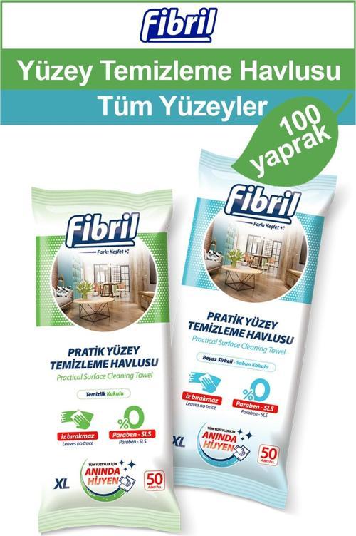 Yüzey Temizlik Havlusu Beyaz Sirkeli Sabun ve Temizlik Kokulu 2 X 50 (Toplam 100 Yaprak)