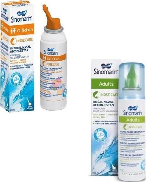 Adults Yetişkinler Için Deniz Suyu 125 Ml+Sinomarin Çocuklar Için Deniz Suyu Spreyi 100 Ml- İKİLİ SET