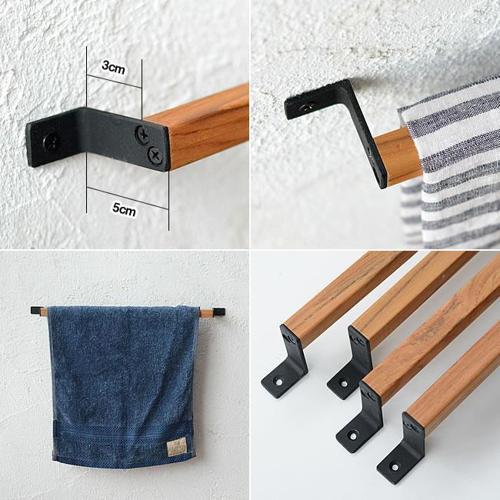 Ahşap Metal Havlu Tutacağı Metal Havlu Askısı 40 Cm Mutfak Banyo Çok Amaçlı Askılık Fincan Askılığı Mutfak Gereçleri Ask