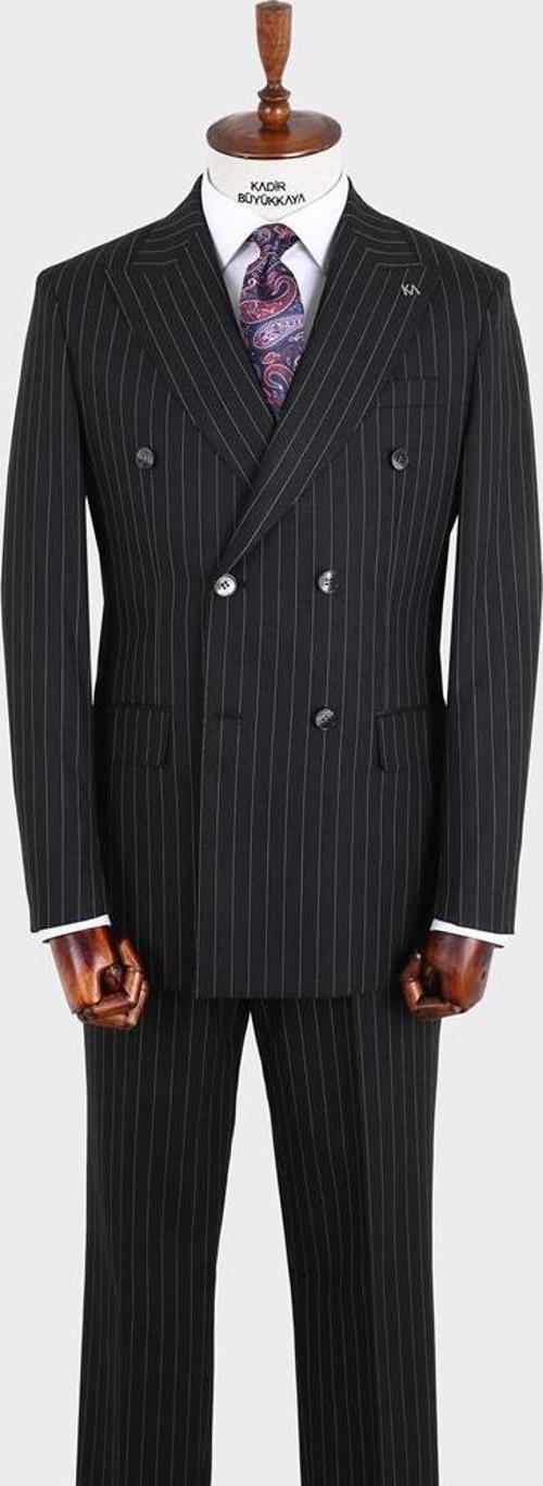 Kırlangıç Yaka Kruvaze Erkek Takım Elbise-KAX1202S