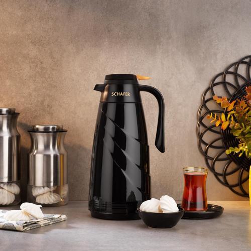 Kitchenhouse Mimoza Cam Termos 1,5 L-Siyah/Gold