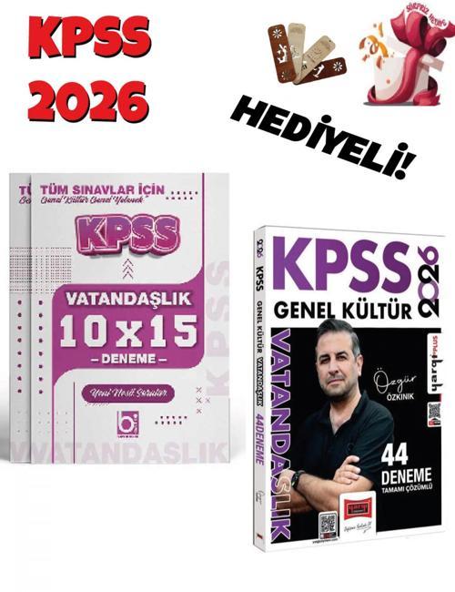 2026 KPSS Vatandaşlık 44 + 10 Deneme Seti 2 Kitap Bigelio ve Yargı Yayınları