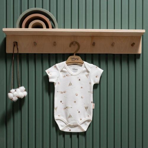Baby Happy Lambs Organik Theme Yarım Kol Body 33008