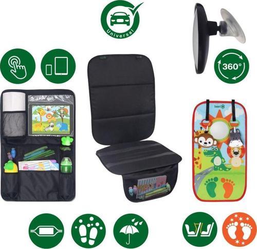 Dikiz Aynası + Araç Koltuğu Koruyucu + Tablet Ve Telefon Organizer + Oto Koltuğu Oyuncağı Set