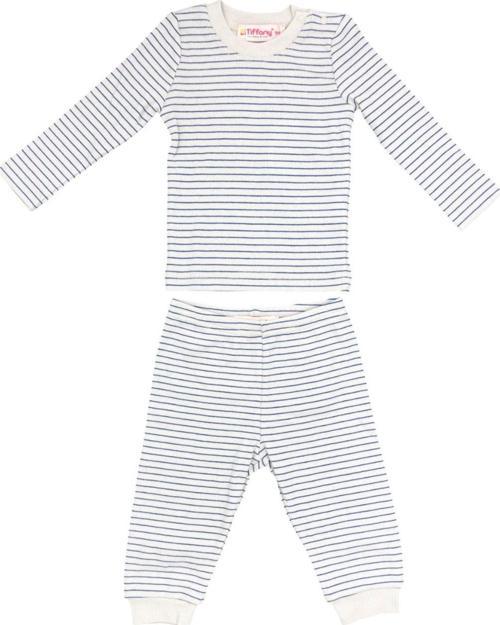 Baby Organik Modal Theme Çizgili İkili Takım 89012 Saks