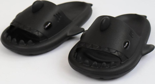 WG500 Köpekbalığı Siyah Unisex Tam Ortopedik Terlik Shark Slides