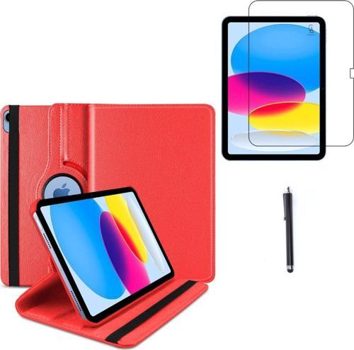 Apple İpad A16 11.Nesil (A3354-A3355) Dönebilen Tablet Kılıfı + Ekran Koruyucu + Tablet Kalemi