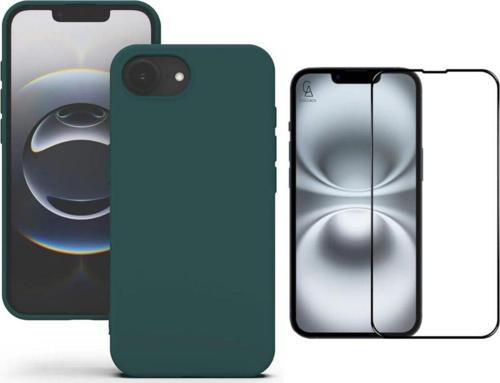Apple İphone 16E Uyumlu İçi Kadife Lansman Kılıf Ve 5D Tam Kaplayan Cam Ekran Koruyucu