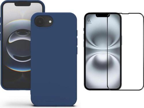 Apple İphone 16E Uyumlu İçi Kadife Lansman Kılıf Ve 5D Tam Kaplayan Cam Ekran Koruyucu