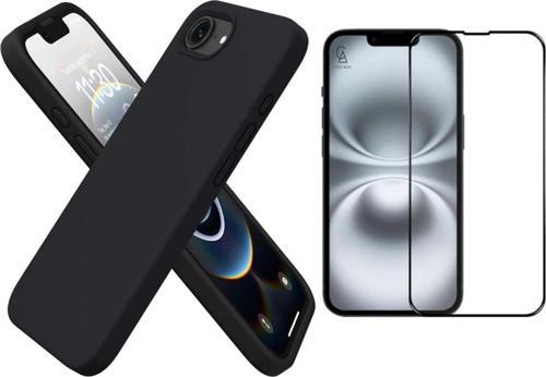 Apple İphone 16E Uyumlu İçi Kadife Lansman Kılıf Ve 5D Tam Kaplayan Cam Ekran Koruyucu
