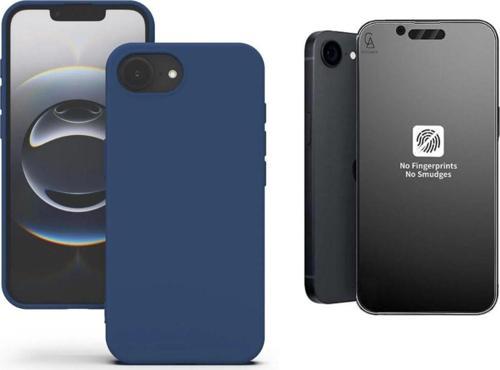 Apple İphone 16E Uyumlu İçi Kadife Lansman Kılıf Ve Mat Seramik Tam Kaplayan Cam Ekran Koruyucu