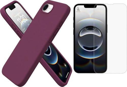 Apple İphone 16E Uyumlu İçi Kadife Lansman Kılıf Ve Temperli Cam Ekran Koruyucu