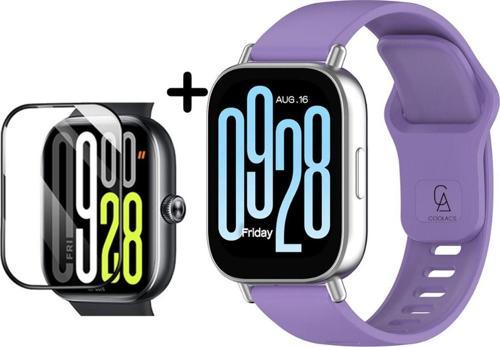 Xiaomi Redmi Watch 5 Active Uyumlu Yumuşak Silikon Kordon Ve Kavisli Ekran Koruyucu Seti
