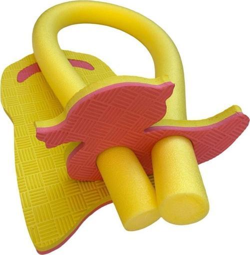 Yüzme Tahtası (3 Lü Set Yüzme Tahtası Makarna Makarna Kilit Aparatı) Sarı Kırmızı- Klasik