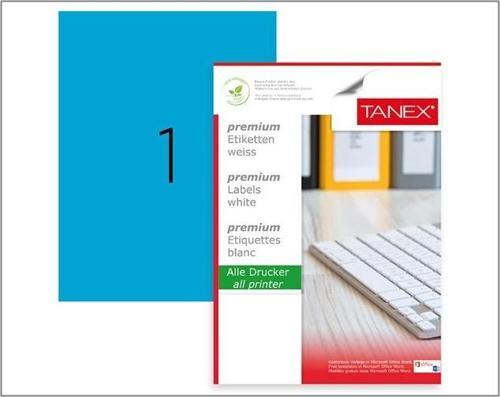 Etiket 210X297 100Lü Tw-2000 A4 Yapışkanlı Mavi