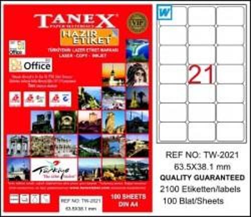 Etiket 63,5X38,1Mm 21Li 100 sayfa A4