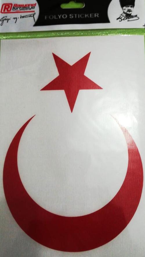 Rasyonel Ay-Yıldız Sticker Yapışkanlı A5 - 4 adet