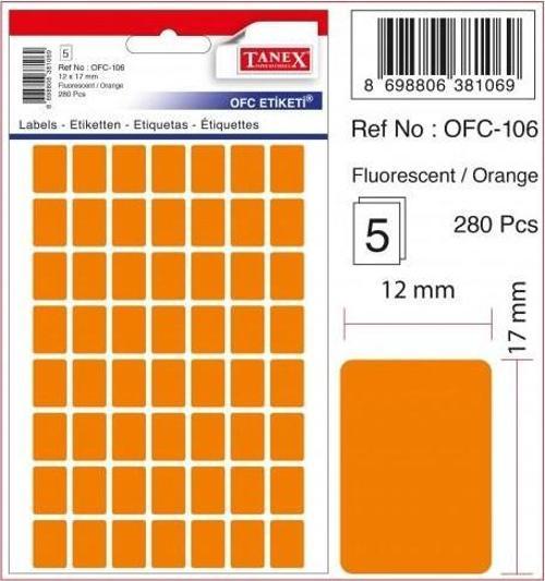 Etiket Ofc-106 12X17Mm Turuncu 10 lu 2 paket