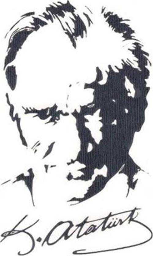 Svn Sticker Atatürk Beyaz A5 - 2 adet