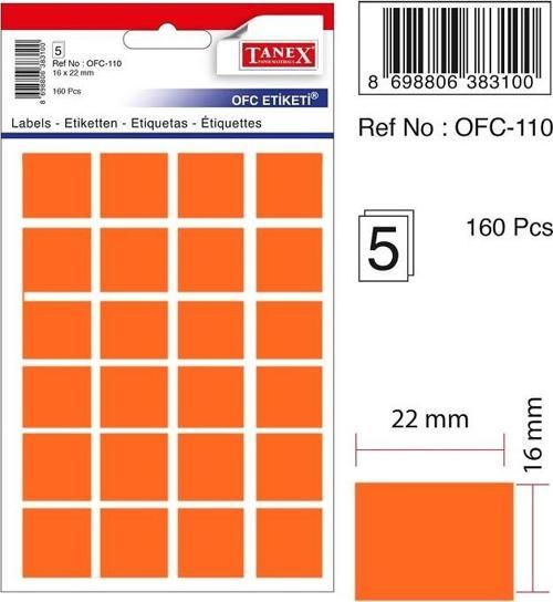 Etiket Ofc-110 16X22Mm Turuncu 10 lu 2 paket