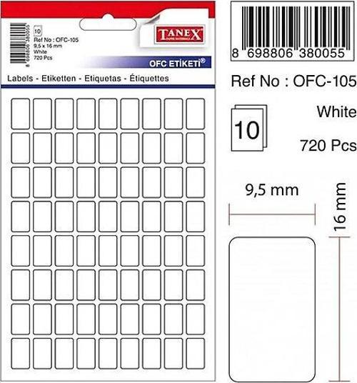 Etiket Ofc-111 Beyaz 19X23 Mm 10 lu - 2 paket
