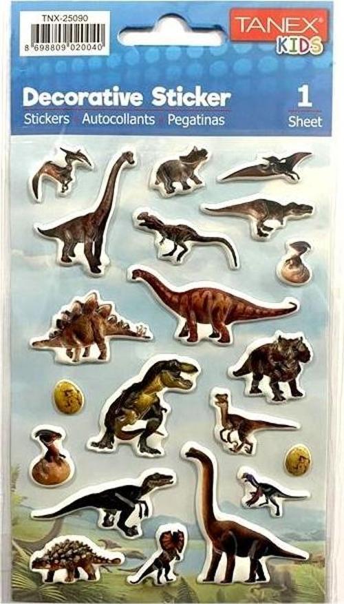 Tanex Kabartmalı Sticker Dinazor Serisi-1 Tnx-25090 - 2 adet