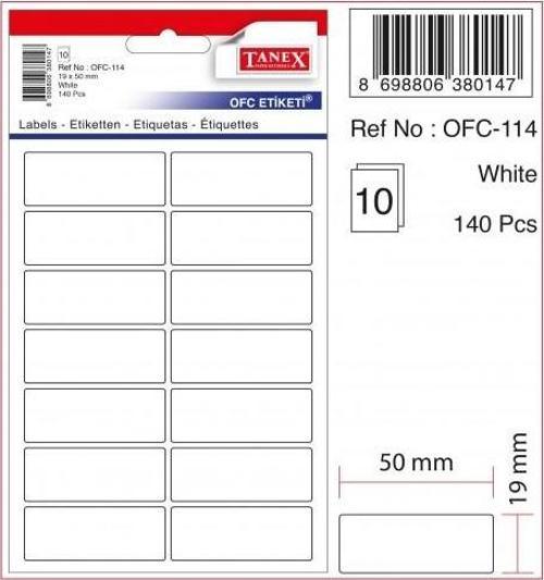 Etiket Ofc-114 Beyaz Yapışkanlı - 5 paket