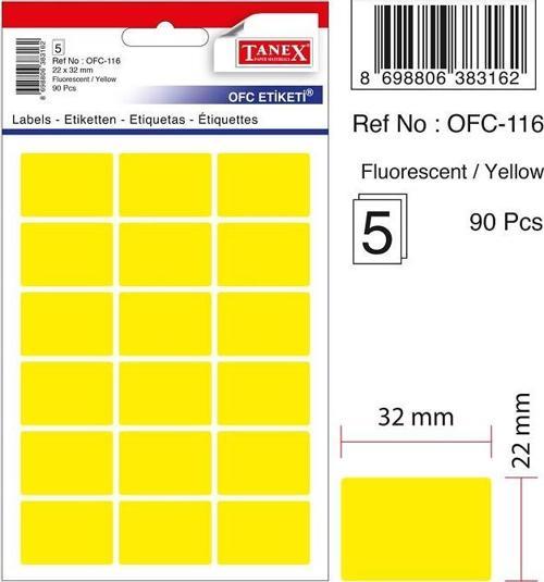 Etiket Ofc-116 Sarı 10 lu 2 paket