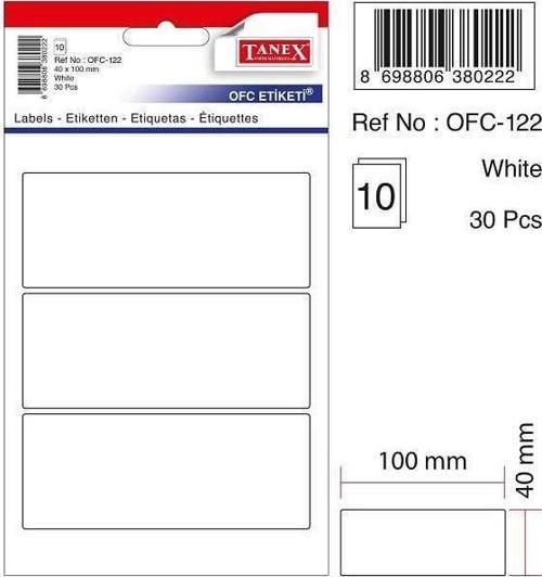 Etiket Ofc-122 40X100 Beyaz 10 lu