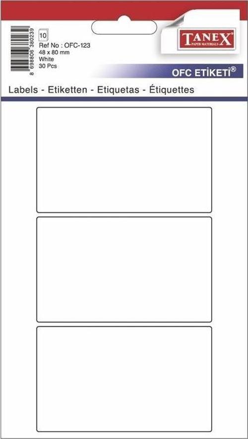 Etiket Ofc-123 48X80 10Lu Beyaz 2 paket