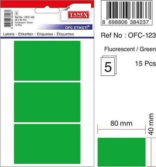 Etiket Ofc-123 Yeşil 10 lu 40X80