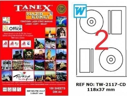 Etiket Tw-2117 Cd Etiketi 118X37 100 sayfa A4